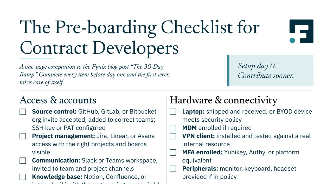 Illustration for The Pre-boarding Checklist for Contract Developers