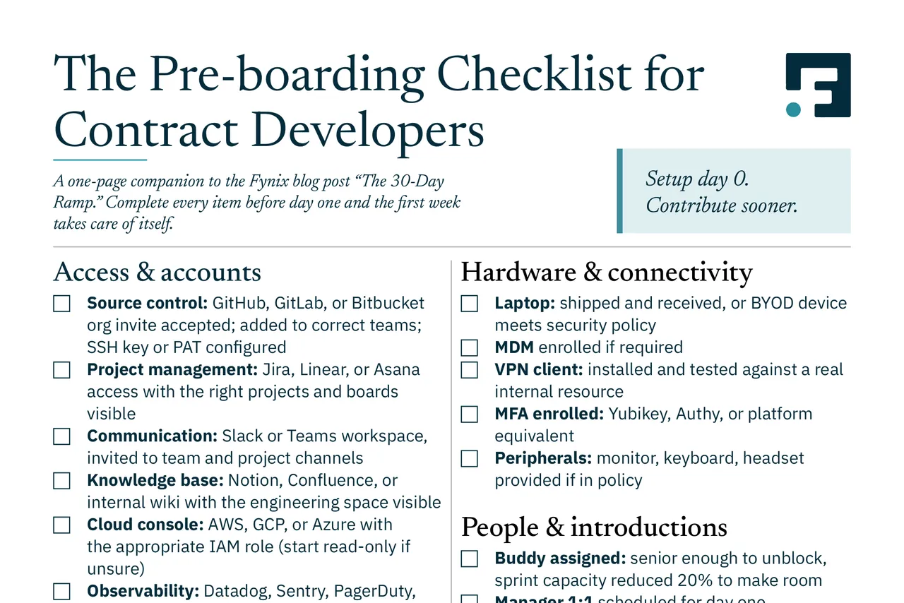 Illustration for The Pre-boarding Checklist for Contract Developers